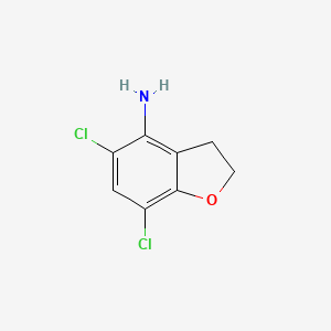 molecular formula C8H7Cl2NO B1464207 5,7-Dichloro-2,3-dihydro-1-benzofuran-4-amine CAS No. 1353498-77-7