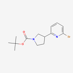 molecular formula C14H19BrN2O2 B1464208 Tert-butyl 3-(6-bromopyridin-2-yl)pyrrolidine-1-carboxylate CAS No. 1236862-14-8