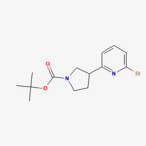 molecular formula C14H19BrN2O2 B1464208 tert-Butyl 3-(6-bromo-2-pyridinyl)-1-pyrrolidinecarboxylate CAS No. 1236862-14-8