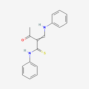 molecular formula C17H16N2OS B14642089 Butanethioamide, 3-oxo-N-phenyl-2-[(phenylamino)methylene]- CAS No. 55213-20-2