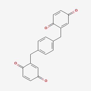 molecular formula C20H14O4 B14642131 2,2'-(Benzene-1,4-diyldimethanediyl)biscyclohexa-2,5-diene-1,4-dione CAS No. 54771-76-5