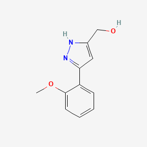 molecular formula C11H12N2O2 B1464216 [5-(2-methoxyphenyl)-1H-pyrazol-3-yl]methanol CAS No. 939053-55-1