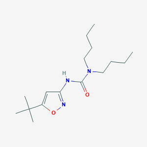 molecular formula C16H29N3O2 B14642175 N,N-Dibutyl-N'-(5-tert-butyl-1,2-oxazol-3-yl)urea CAS No. 55861-79-5