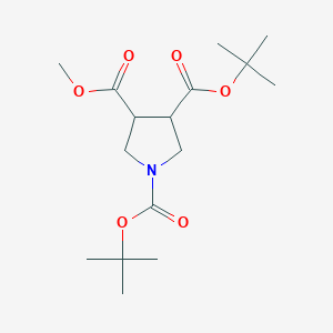 molecular formula C16H27NO6 B1464224 1,3-Di(tert-butyl) 4-methyl 1,3,4-pyrrolidinetricarboxylate CAS No. 1353502-44-9