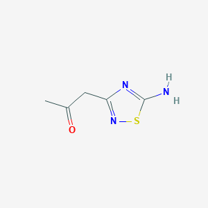 molecular formula C5H7N3OS B1464229 1-(5-Amino-1,2,4-thiadiazol-3-yl)acetone CAS No. 912770-70-8
