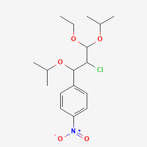 molecular formula C17H26ClNO5 B14642538 Benzene, 1-[2-chloro-3-ethoxy-1,3-bis(1-methylethoxy)propyl]-4-nitro- CAS No. 56585-25-2