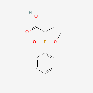 molecular formula C10H13O4P B14642545 2-[Methoxy(phenyl)phosphoryl]propanoic acid CAS No. 51757-67-6