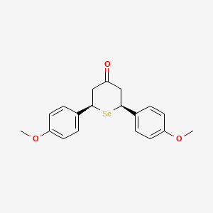 molecular formula C19H20O3Se B14642585 (2R,6S)-2,6-Bis(4-methoxyphenyl)selenan-4-one CAS No. 54232-40-5