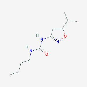 molecular formula C11H19N3O2 B14642606 N-Butyl-N'-[5-(propan-2-yl)-1,2-oxazol-3-yl]urea CAS No. 55807-65-3