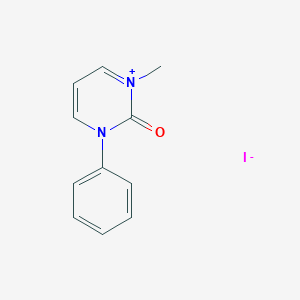 molecular formula C11H11IN2O B14642611 1-Methyl-2-oxo-3-phenyl-2,3-dihydropyrimidin-1-ium iodide CAS No. 54424-43-0