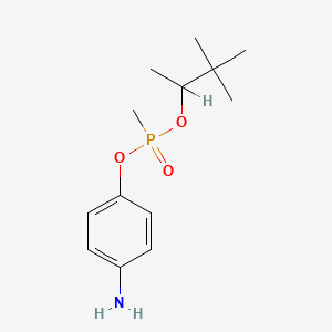 molecular formula C13H22NO3P B14642715 Phosphonic acid, methyl-, 4-aminophenyl 1,2,2-trimethylpropyl ester CAS No. 52134-57-3