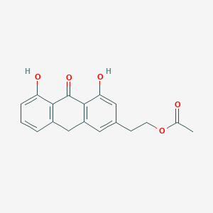 molecular formula C18H16O5 B14642840 2-(4,5-Dihydroxy-10-oxo-9,10-dihydroanthracen-2-YL)ethyl acetate CAS No. 52924-61-5