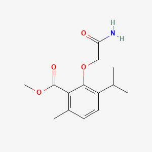 molecular formula C14H19NO4 B14642877 methyl 2-(2-amino-2-oxoethoxy)-6-methyl-3-propan-2-ylbenzoate CAS No. 53206-88-5
