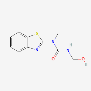 molecular formula C10H11N3O2S B14642906 N-1,3-Benzothiazol-2-yl-N'-(hydroxymethyl)-N-methylurea CAS No. 53159-45-8