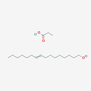 molecular formula C19H38O3 B14642928 Hexadec-9-en-1-ol;propanoic acid CAS No. 56218-88-3