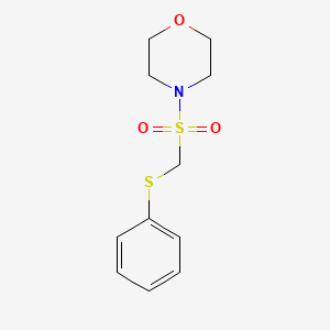 molecular formula C11H15NO3S2 B14642936 Morpholine, 4-[[(phenylthio)methyl]sulfonyl]- CAS No. 55116-65-9