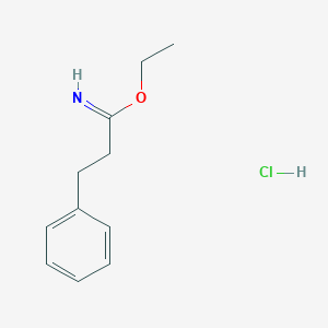 molecular formula C11H16ClNO B14642957 Ethyl 3-phenylpropanimidate;hydrochloride CAS No. 52353-64-7