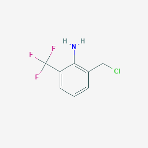 molecular formula C8H7ClF3N B14642960 2-(Chloromethyl)-6-(trifluoromethyl)aniline CAS No. 55414-74-9