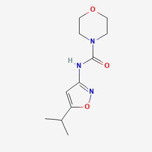 molecular formula C11H17N3O3 B14643034 N-[5-(Propan-2-yl)-1,2-oxazol-3-yl]morpholine-4-carboxamide CAS No. 55808-66-7