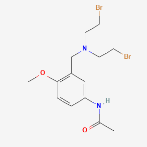 molecular formula C14H20Br2N2O2 B14643080 Acetamide, N-(3-((bis(2-bromoethyl)amino)methyl)-4-methoxyphenyl)- CAS No. 56266-60-5