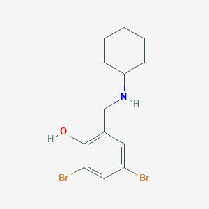 molecular formula C13H17Br2NO B14643248 2,4-Dibromo-6-[(cyclohexylamino)methyl]phenol CAS No. 52702-75-7