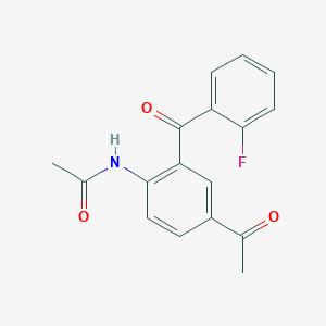 molecular formula C17H14FNO3 B14643281 N-[4-Acetyl-2-(2-fluorobenzoyl)phenyl]acetamide CAS No. 52986-18-2