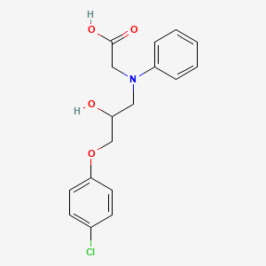 molecular formula C17H18ClNO4 B14643316 N-[3-(4-Chlorophenoxy)-2-hydroxypropyl]-N-phenylglycine CAS No. 52461-60-6