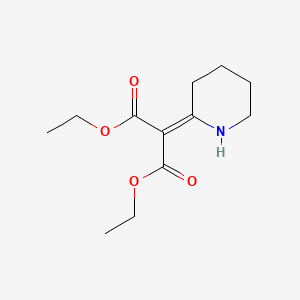 molecular formula C12H19NO4 B14643479 Propanedioic acid, 2-piperidinylidene-, diethyl ester CAS No. 56161-83-2