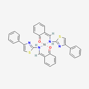 molecular formula C32H24N4NiO2S2 B14643588 nickel;(6Z)-6-[[(4-phenyl-1,3-thiazol-2-yl)amino]methylidene]cyclohexa-2,4-dien-1-one 