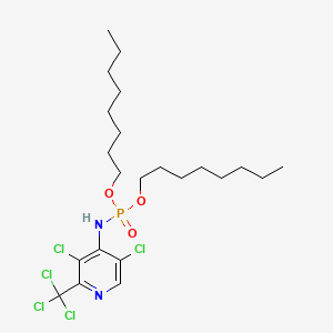 molecular formula C22H36Cl5N2O3P B14643777 Dioctyl (3,5-dichloro-2-(trichloromethyl)-4-pyridinyl)phosphoramidate CAS No. 55733-18-1