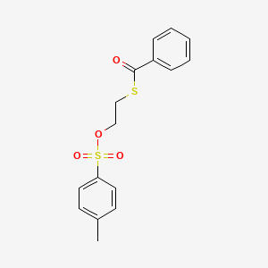 molecular formula C16H16O4S2 B14643801 S-{2-[(4-Methylbenzene-1-sulfonyl)oxy]ethyl} benzenecarbothioate CAS No. 52772-08-4