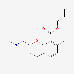 molecular formula C18H29NO3 B14643908 propyl 2-[2-(dimethylamino)ethoxy]-6-methyl-3-propan-2-ylbenzoate CAS No. 53206-72-7