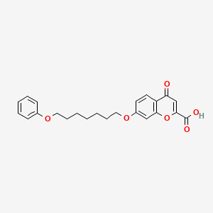 molecular formula C23H24O6 B14643961 4-Oxo-7-[(7-phenoxyheptyl)oxy]-4H-1-benzopyran-2-carboxylic acid CAS No. 53873-80-6