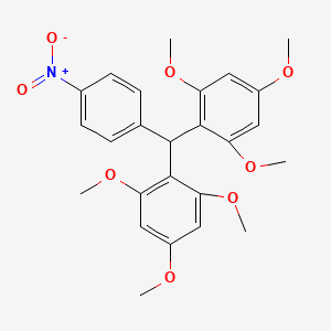 molecular formula C25H27NO8 B14644092 Benzene, 1,1'-[(4-nitrophenyl)methylene]bis[2,4,6-trimethoxy- CAS No. 54921-80-1