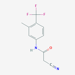molecular formula C11H9F3N2O B146441 2-cyano-N-[3-methyl-4-(trifluoromethyl)phenyl]acetamide CAS No. 179637-55-9
