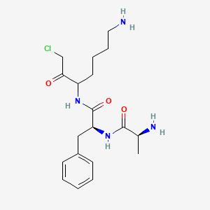 molecular formula C19H29ClN4O3 B14644139 L-Alanyl-N-(7-amino-1-chloro-2-oxoheptan-3-yl)-L-phenylalaninamide CAS No. 52780-82-2