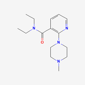 molecular formula C15H24N4O B14644287 3-Pyridinecarboxamide, N,N-diethyl-2-(4-methyl-1-piperazinyl)- CAS No. 52943-18-7