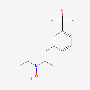 molecular formula C12H16F3NO B14644320 Benzeneethanamine, N-ethyl-N-hydroxy-alpha-methyl-3-(trifluoromethyl)- CAS No. 52271-40-6