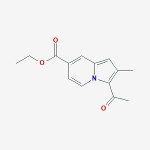 molecular formula C14H15NO3 B14644330 Ethyl 3-acetyl-2-methylindolizine-7-carboxylate CAS No. 54342-91-5