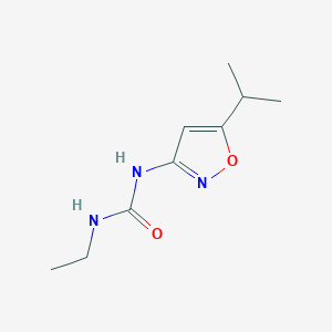 molecular formula C9H15N3O2 B14644352 N-Ethyl-N'-[5-(propan-2-yl)-1,2-oxazol-3-yl]urea CAS No. 55807-56-2
