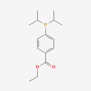 molecular formula C15H23O2P B14644402 Ethyl 4-[di(propan-2-yl)phosphanyl]benzoate CAS No. 52023-20-8