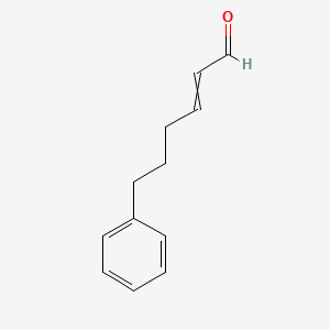 molecular formula C12H14O B14644480 6-Phenylhex-2-enal CAS No. 55282-87-6