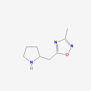 molecular formula C8H13N3O B1464449 3-Methyl-5-(pyrrolidin-2-ylmethyl)-1,2,4-oxadiazole CAS No. 1270840-62-4