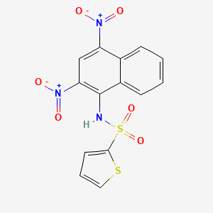 molecular formula C14H9N3O6S2 B14644500 N-(2,4-Dinitronaphthalen-1-yl)thiophene-2-sulfonamide CAS No. 52078-08-7