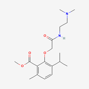 molecular formula C18H28N2O4 B14644550 p-Cymene-2-carboxylic acid, 3-(2-(dimethylamino)ethylcarbamoylmethoxy)-, methyl ester CAS No. 53206-90-9