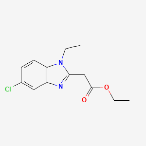 molecular formula C13H15ClN2O2 B14644590 Ethyl (5-chloro-1-ethyl-1H-benzimidazol-2-yl)acetate CAS No. 55868-51-4