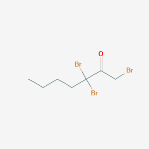 molecular formula C7H11Br3O B14644608 1,3,3-Tribromoheptan-2-one CAS No. 54899-96-6