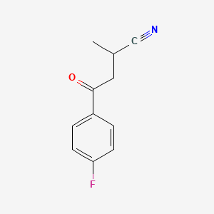 molecular formula C11H10FNO B1464472 4-(4-Fluorophenyl)-2-methyl-4-oxobutanenitrile CAS No. 1181335-47-6