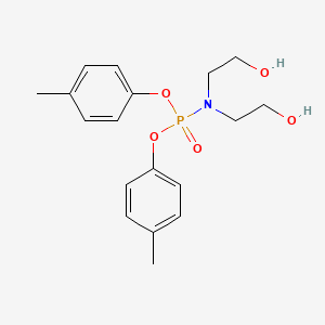 molecular formula C18H24NO5P B14644746 Bis(4-methylphenyl) N,N-bis(2-hydroxyethyl)phosphoramidate CAS No. 56622-89-0