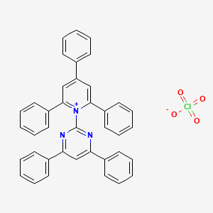 molecular formula C39H28ClN3O4 B14644803 Pyridinium, 1-(4,6-diphenyl-2-pyrimidinyl)-2,4,6-triphenyl-, perchlorate CAS No. 55361-41-6